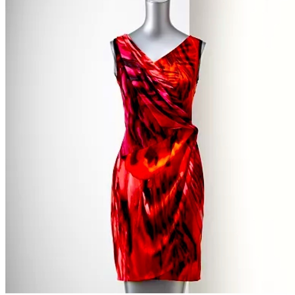 Vera Wang Medium Eening Dressy Dress Beautiful Redsand Pinks Vibrent